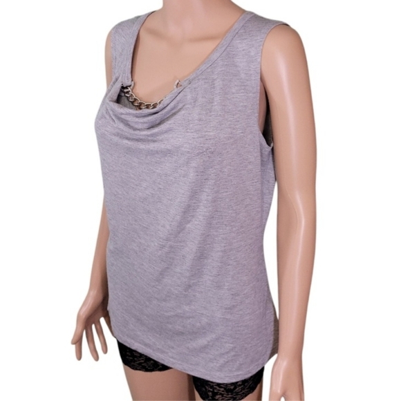 MICHAEL MICHAEL KORS Womens Silver Chain Cowl Neck Tank Top Size M - Picture 14 of 14